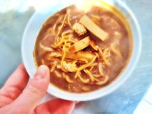 Fasting miso soup with tofu, califlower and more