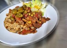 Soya meat with topinambur