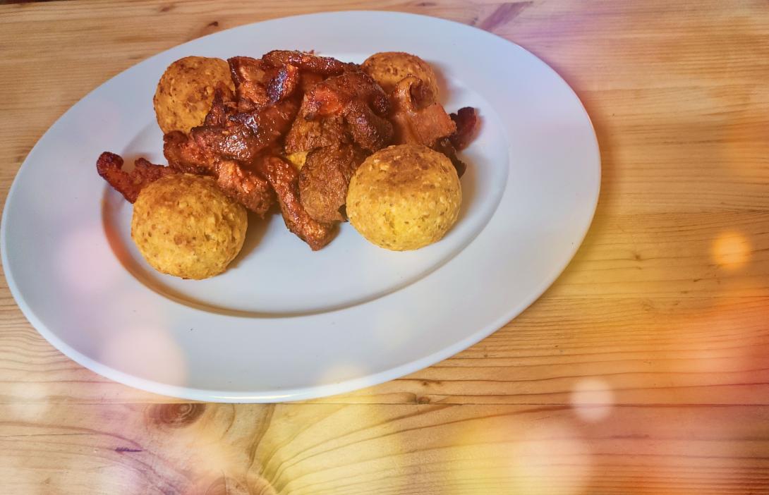 Potato balls with fakemeat